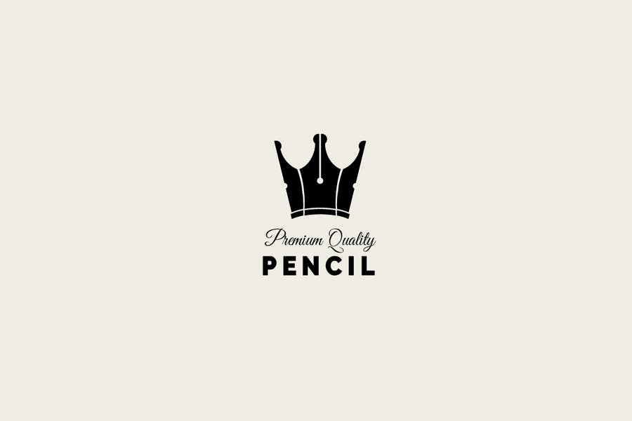 Crown Style Pen Logo Identity