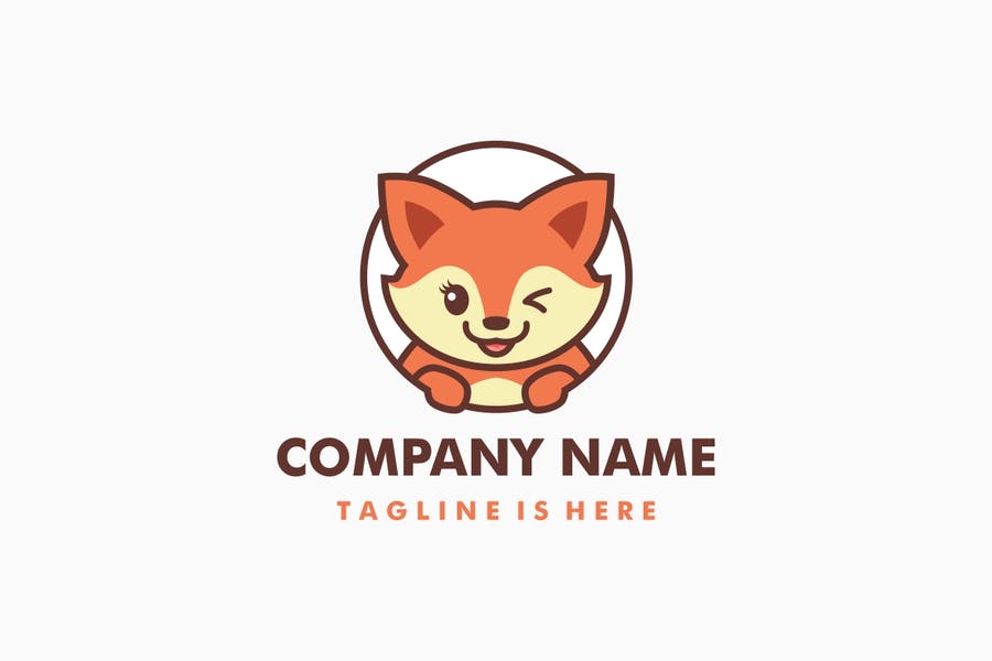 Cute Fox Logo Design