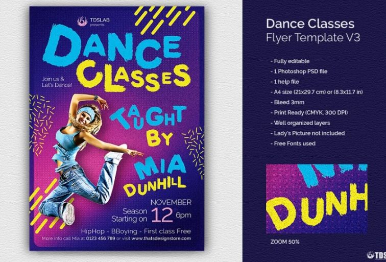 Dance Classes Promotional Leaflet