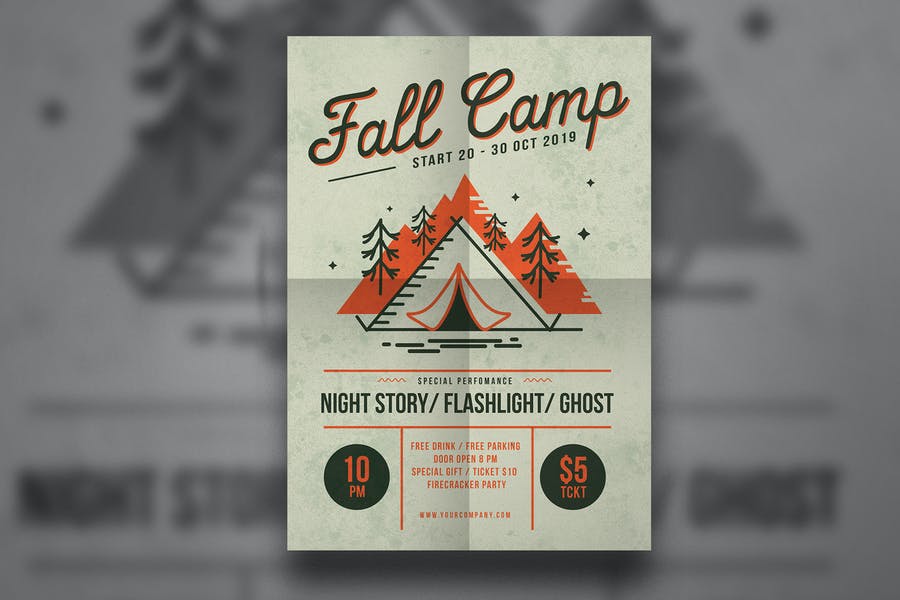 Fall Camp Flyer Templates Design