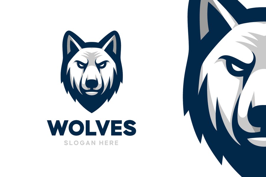 Fierce Wolves Head Logos