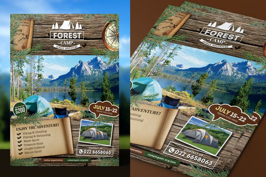 Forest Camping Poster Template Design