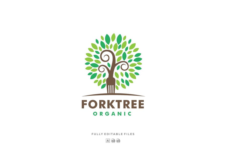 Fork Tree Logo Design