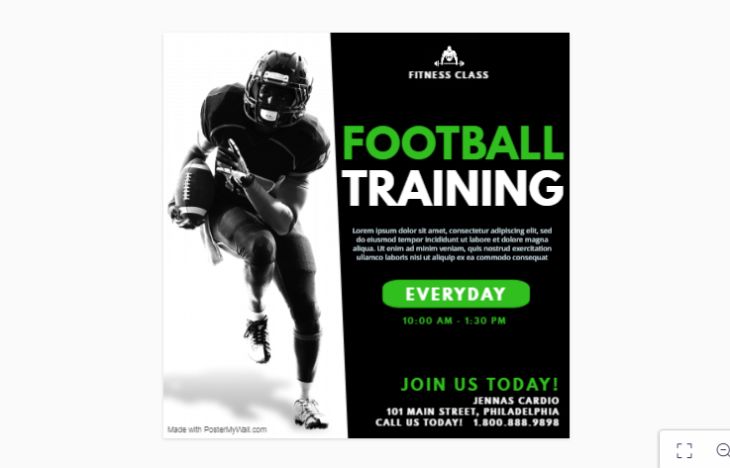 Free Football Training Flyer