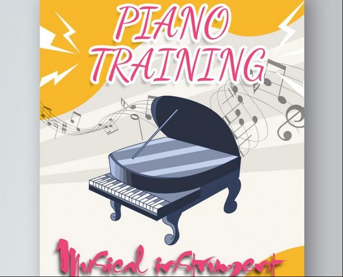 Free Piano Training Flyer Design