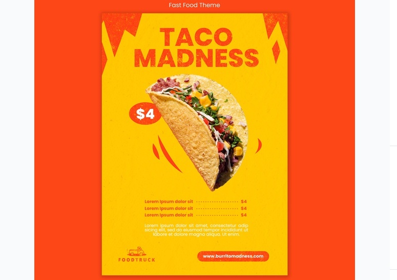 Free Taco Madness Poster