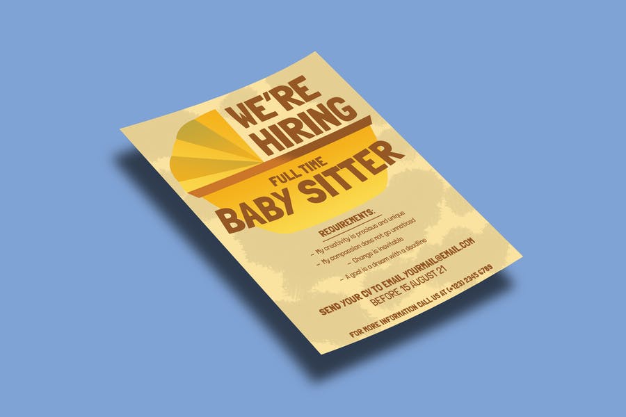Fully Editable Baby Sitter Flyer