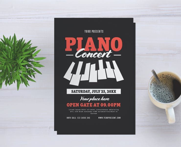 Piano flyer template
