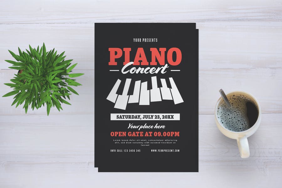 Fully Editable Piano Concert Flyer