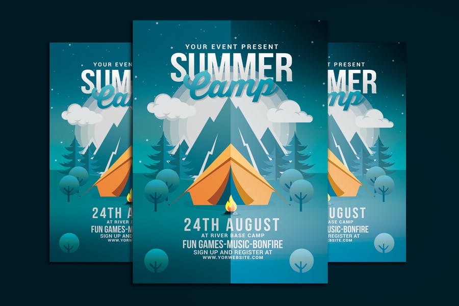 Fully Layered Summer Camp Flyer