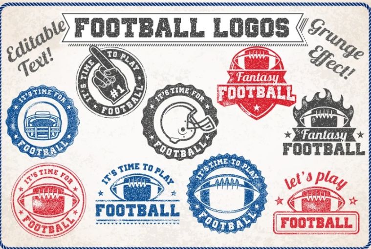 Grunge football Logo Designs