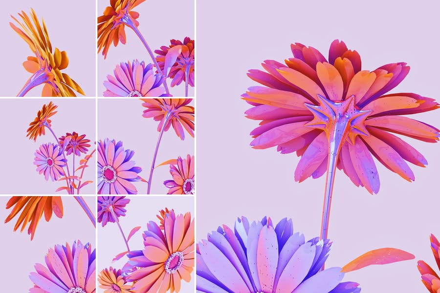 Halographic Flower Backgrounds