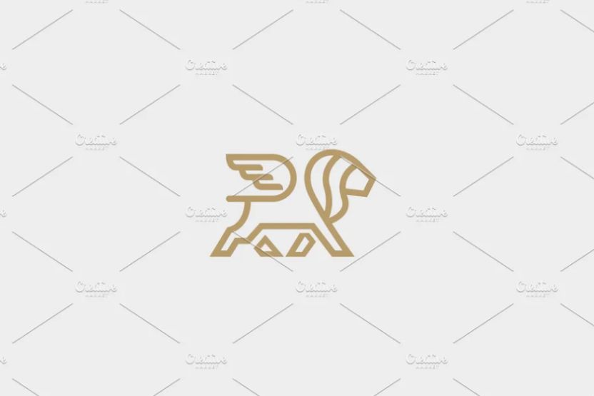 Lion with Wings Logo Template