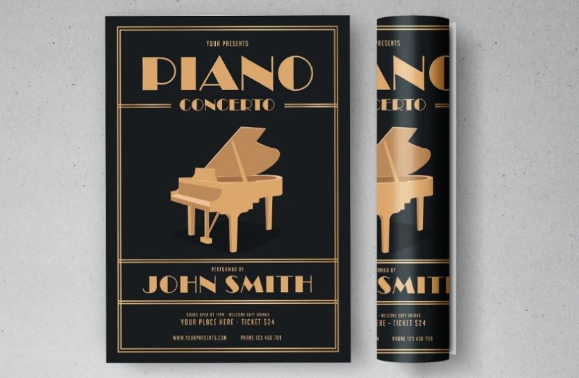 Live Piano Concert Flyers