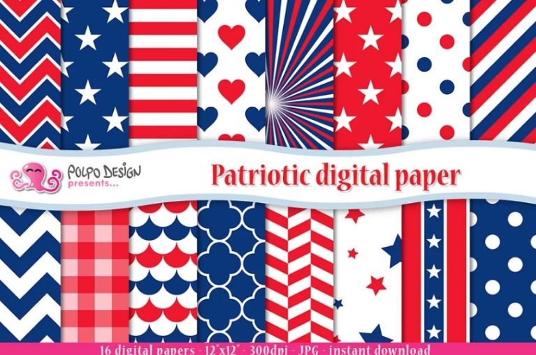 Patriotic Digital Paper Design