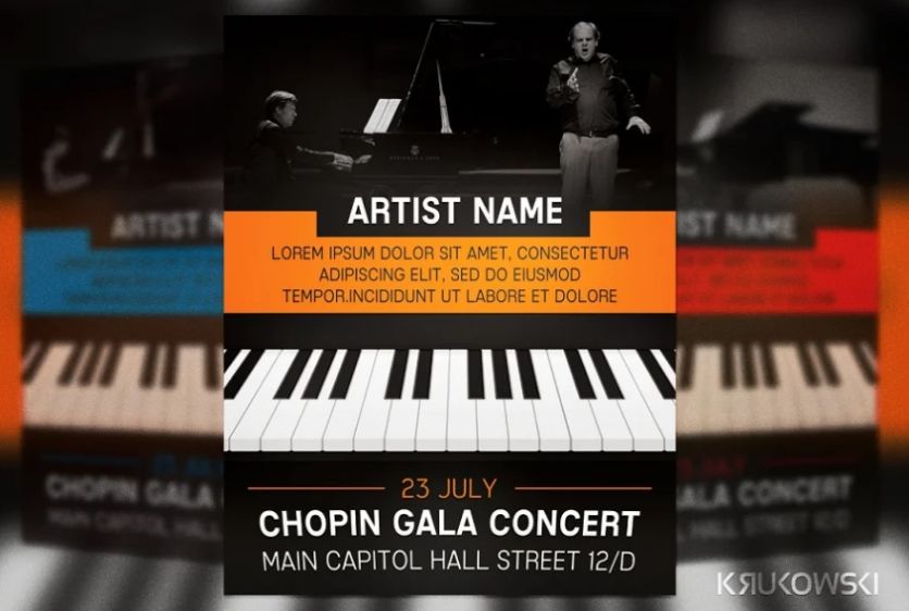 Pianist Concert Flyer Design