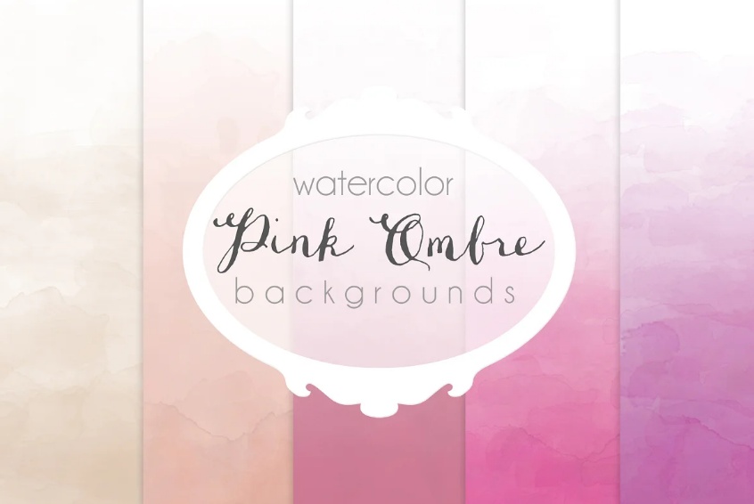 Pink Ombre Watercolor Backgrounds