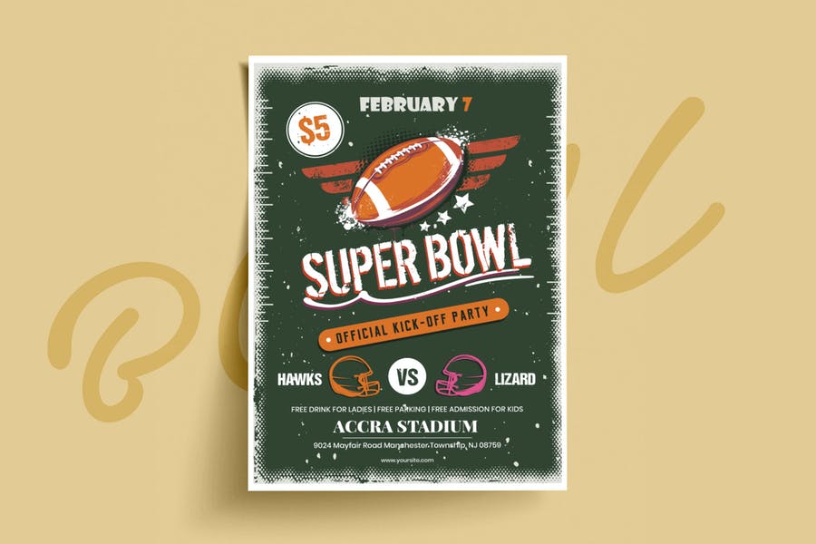 Professional Super Bowl Flyer