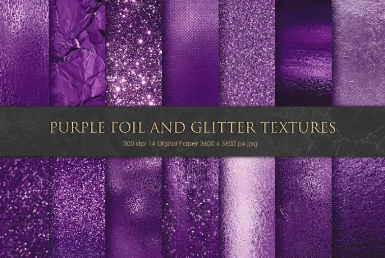 Purple Foil and Glitter Textures