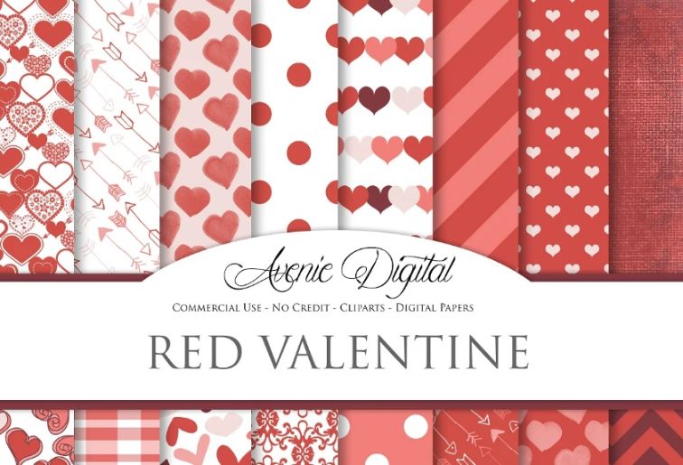 Red Valentine's Day Paper Backgrounds