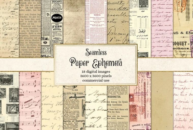 Seamless Ephemera Digital Paper