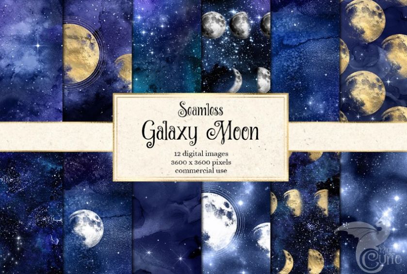 Seamless Galaxy Moon Textures