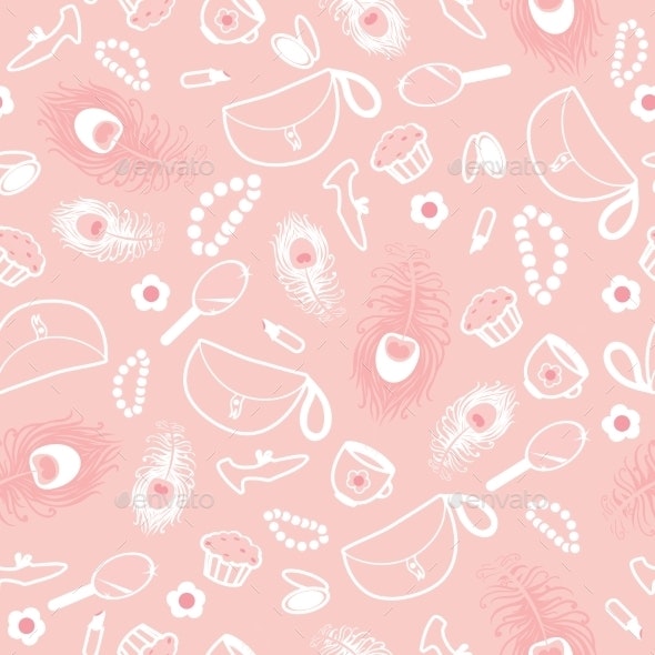 Seamless Girly Things Background