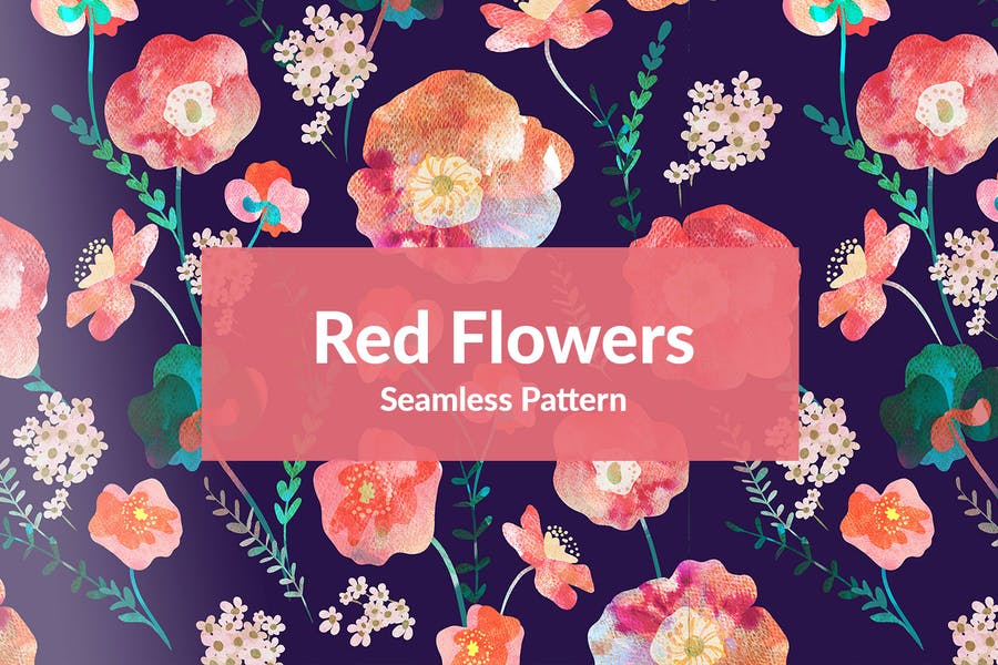 Seamless Red Flowers patterns