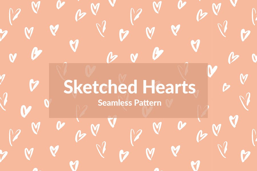 Seamless Sketched Hearts Pattern