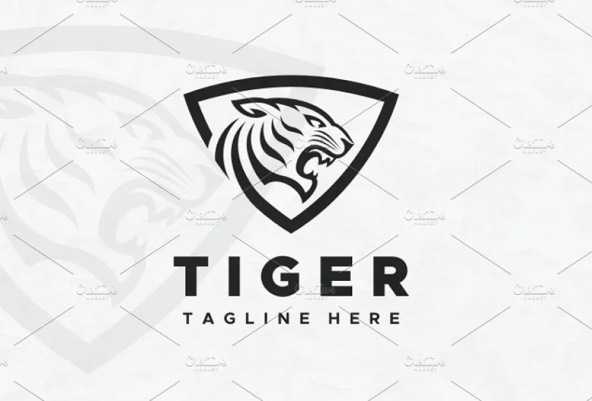 Shield Style Tiger Logotype