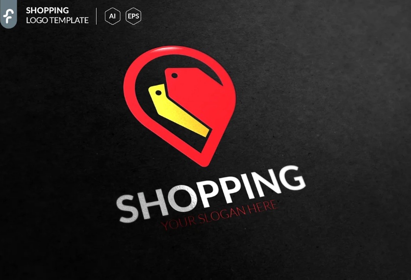 Shopping Location Logo Template