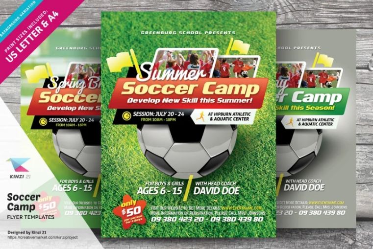 Soccer Camp Event Flyers