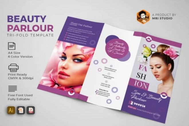 Beauty Parlor Brochure Template