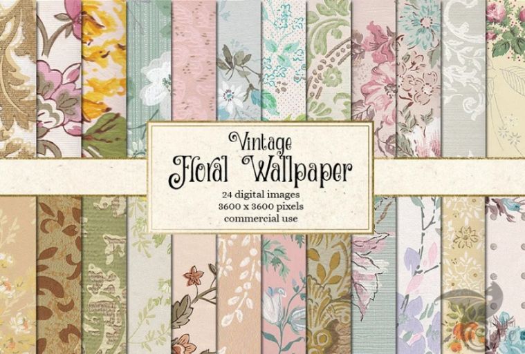 Vintage Floral Wallpaper Textures
