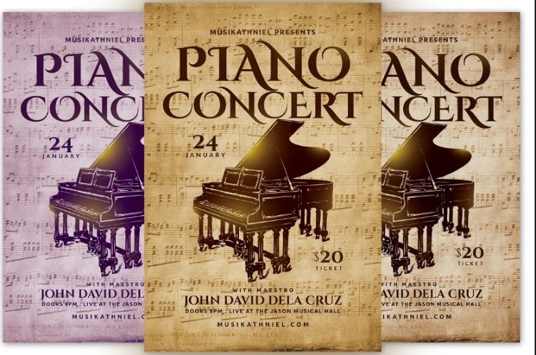 Vintage Piano Concert Flyer