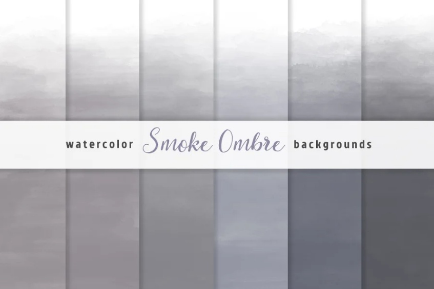 Watercolor Smoke Ombre Backgrounds