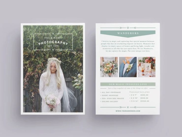 Wedding photography flyer template