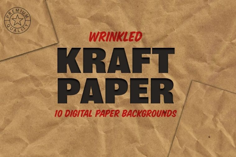 Wrinkled Kraft Paper Backgrounds