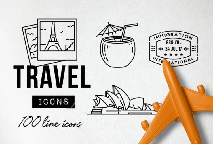Unique travel icons