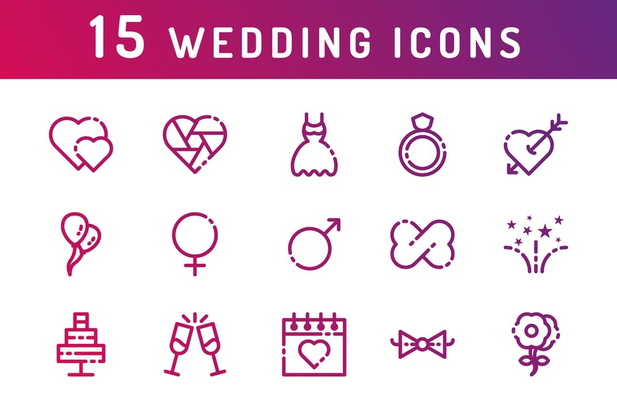 15 Unique Icons Set