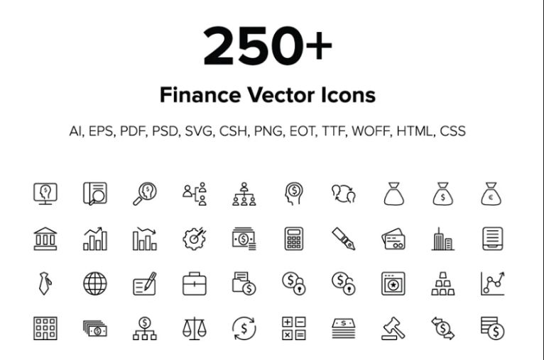 250 Finance Vector Icons