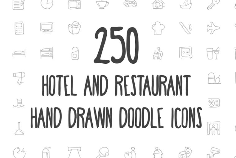 250 Hotel and Restaurant Icons