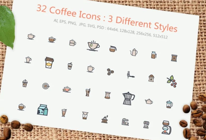 32 Outline Icons Set