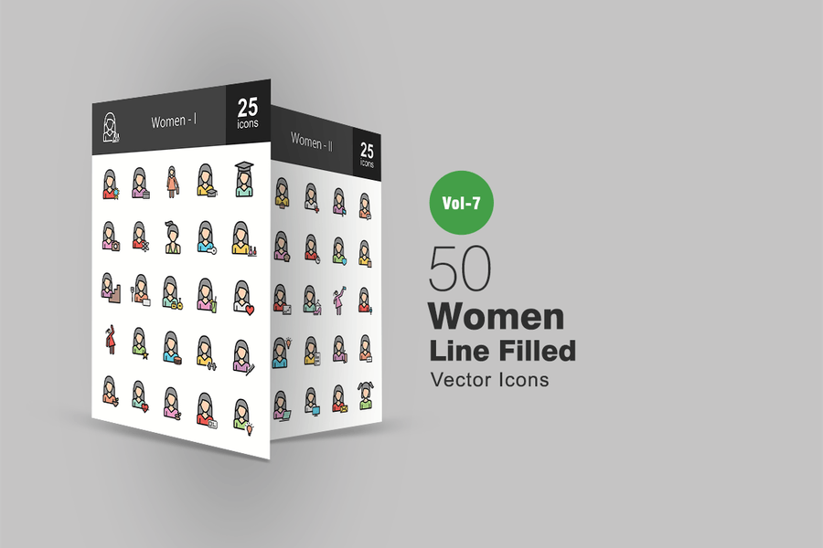 50 Lined and Filled Icons