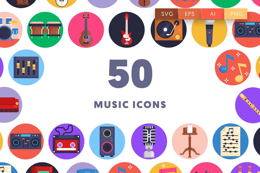 50 unique Music Marketing Icons