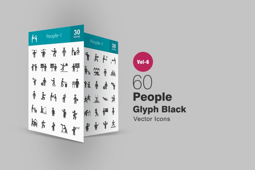 60 Black Glyph Icons