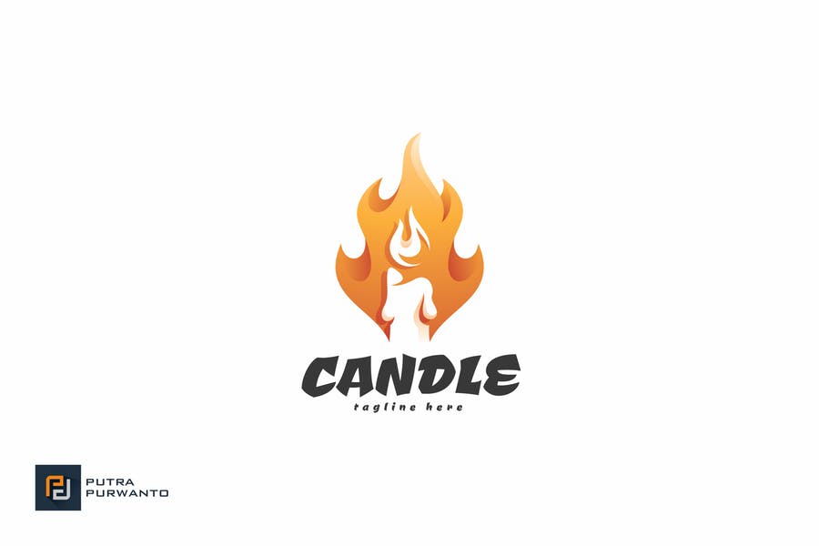 Candle Flame Logo Design