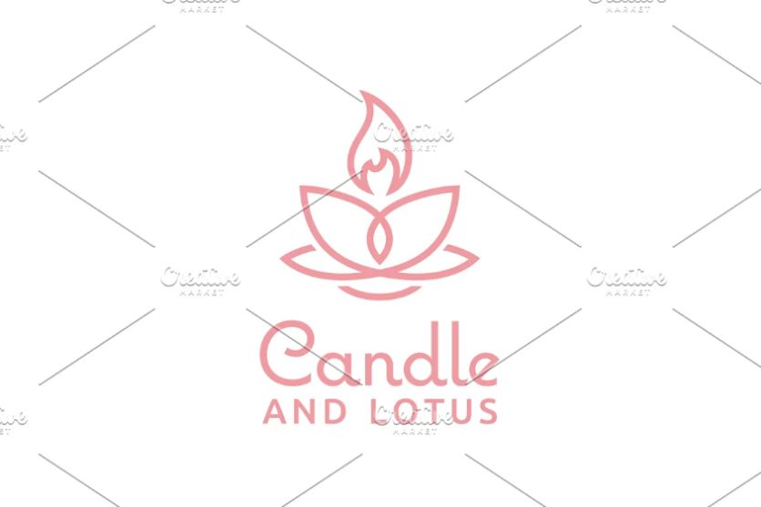 Candle and Lotus Logo Designs