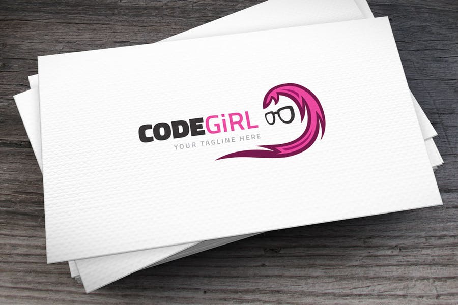 Code Girl Logo Template