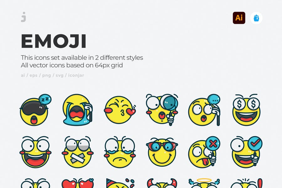 Colored Emoji Icon Design